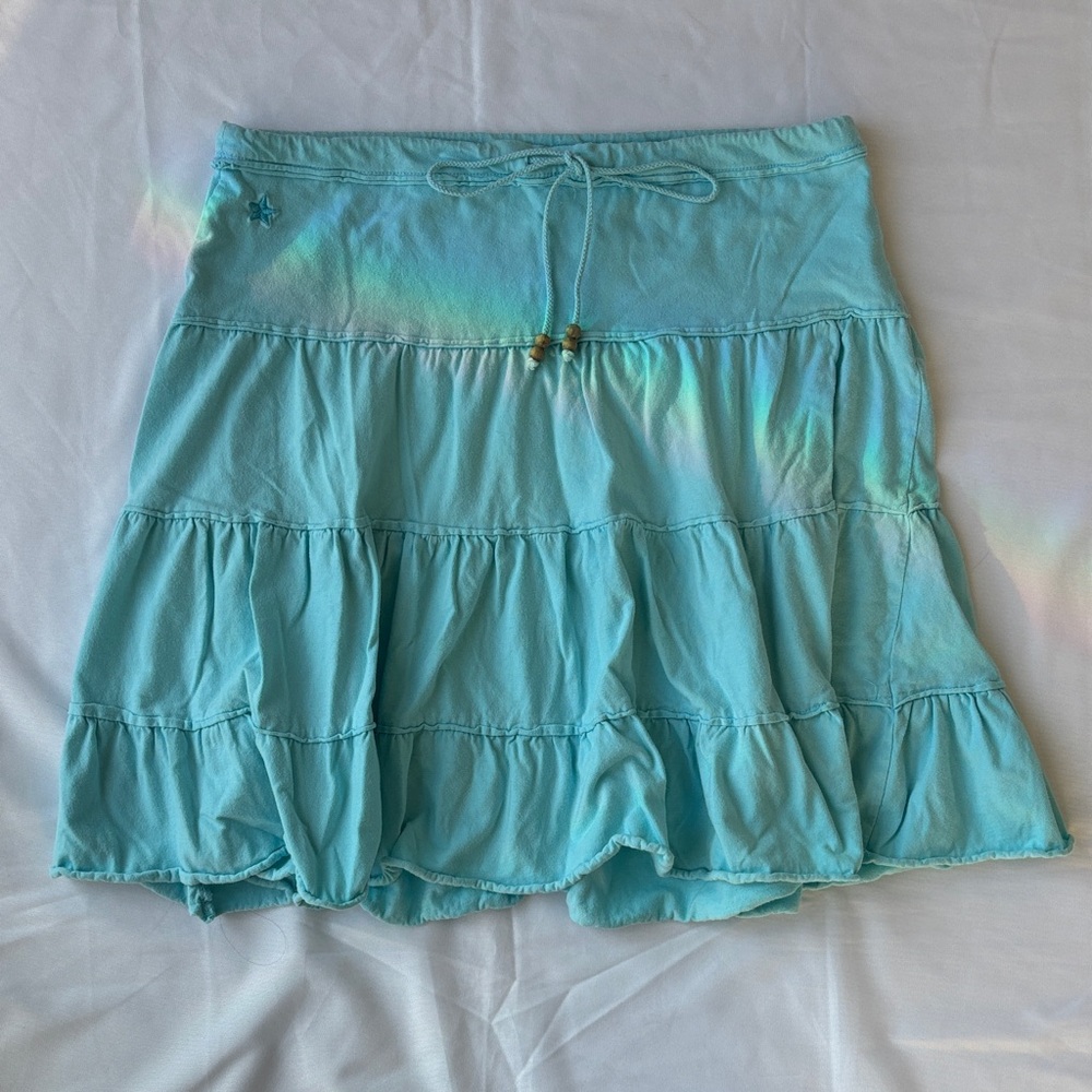 Garage early 2010s Light Blue Tiered Midi Skirt
